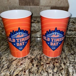 New York Mets Old Timers Day set of TWO commemorative plastic cups